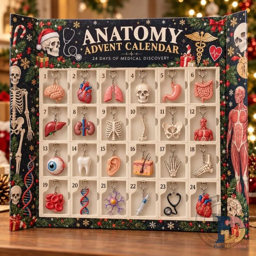 Anatomy Advent Calendar 24-Day Christmas Countdown Gift Set for Medical Students