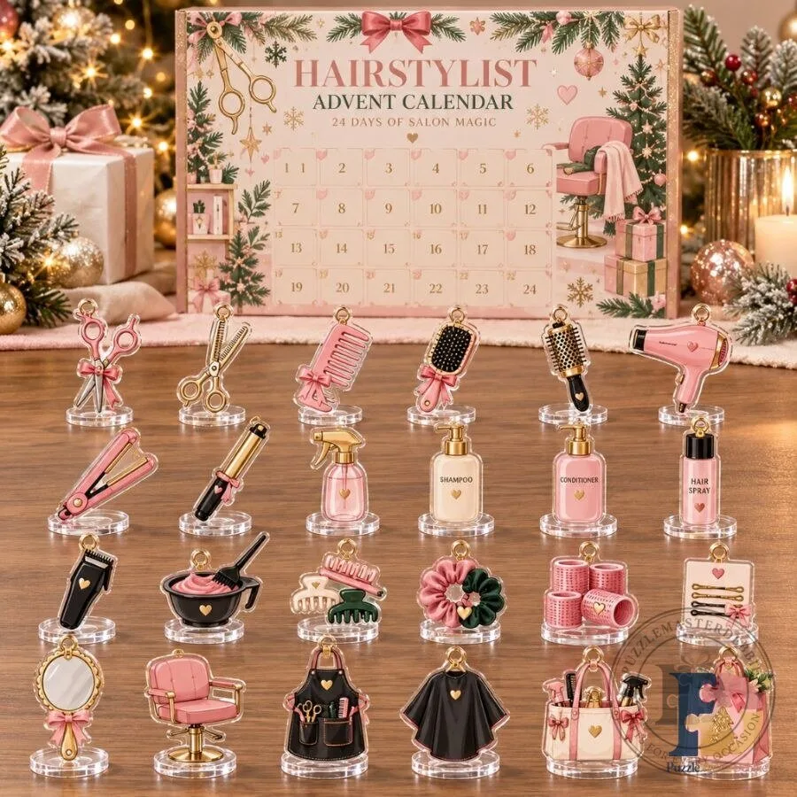Hairstylist Advent Calendar 24-Day Christmas Countdown Gift Set for Hairdressers