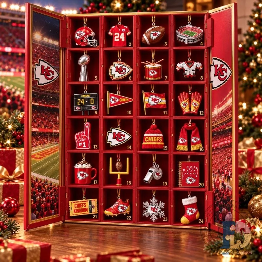 Kansas City Chiefs Advent Calendar 2026 Chiefs Kingdom 24-Day Christmas Countdown Gift for NFL Football Fans