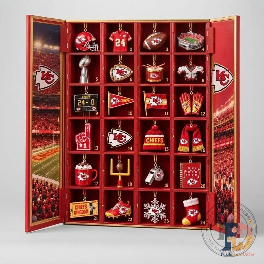 Kansas City Chiefs Advent Calendar 2026 Chiefs Kingdom 24-Day Christmas Countdown Gift for NFL Football Fans 10 Kansas City Chiefs Advent Calendar 2026 Chiefs Kingdom 24-Day Christmas Countdown Gift for NFL Football Fans