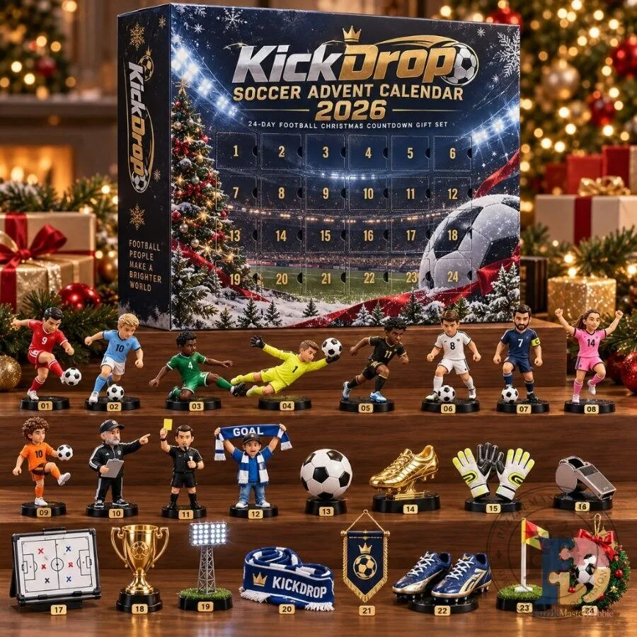 KickDrop Soccer Advent Calendar 2026 24-Day Football Christmas Countdown Gift Set for Soccer Fans
