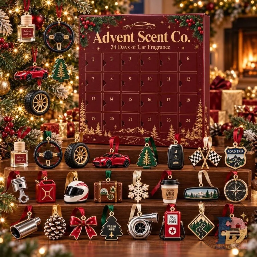 Car Fragrance Advent Calendar 2026 24-Day Christmas Countdown Scent Gift Set for Car Lovers