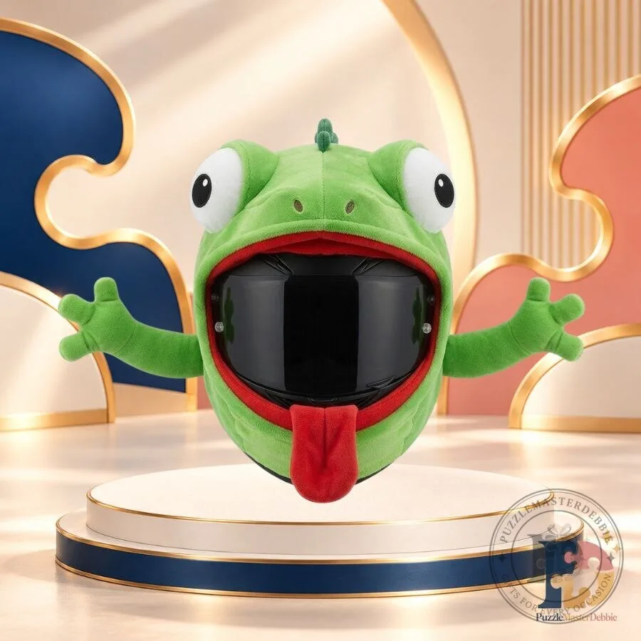 LizHead Lizard Helmet Cover Funny Green Gecko Motorcycle Helmet Cover