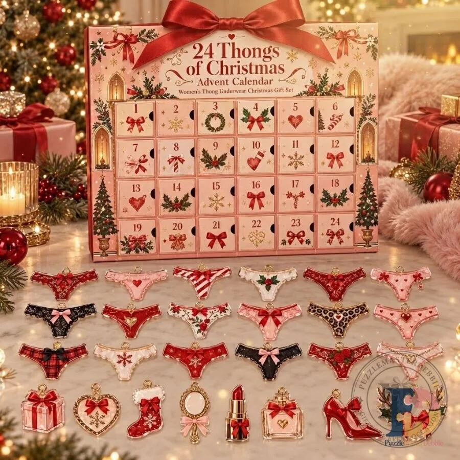 24 Thongs of Christmas Advent Calendar Women's Thong Underwear Christmas Gift Set