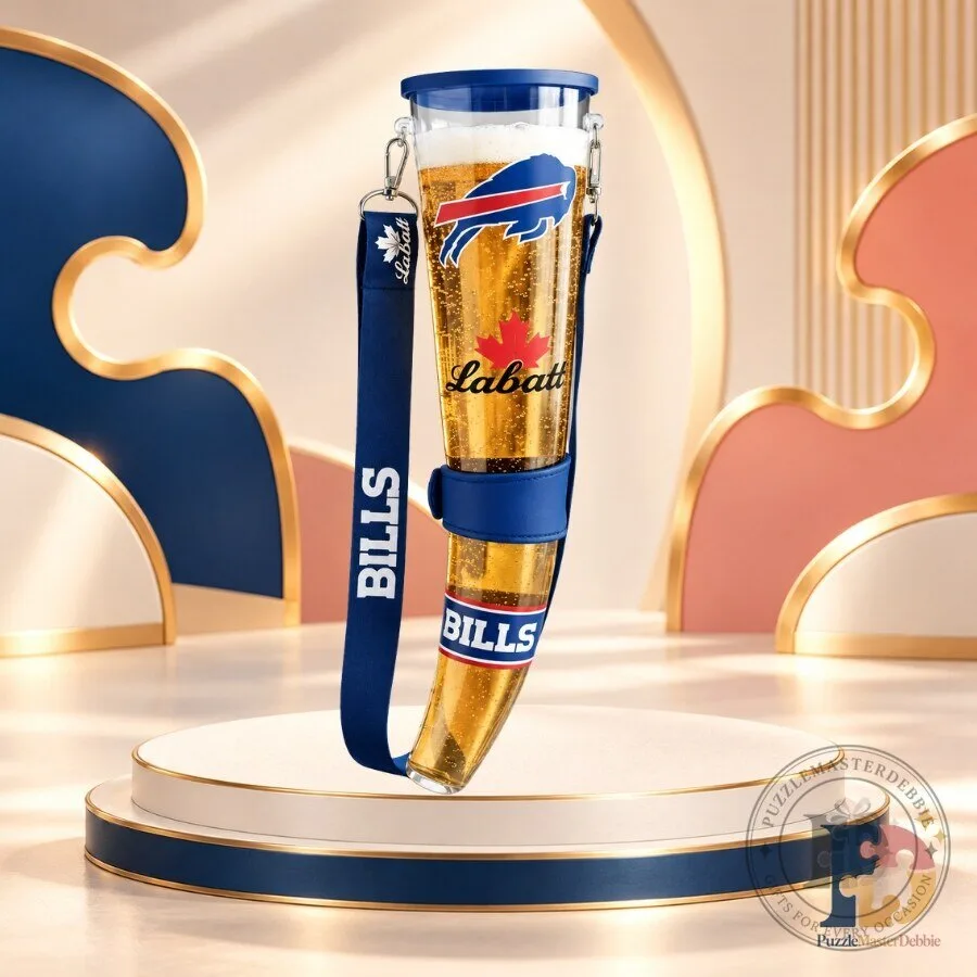 Labatt Blue Beer Horn Buffalo Bills Inspired Reusable Drinking Horn