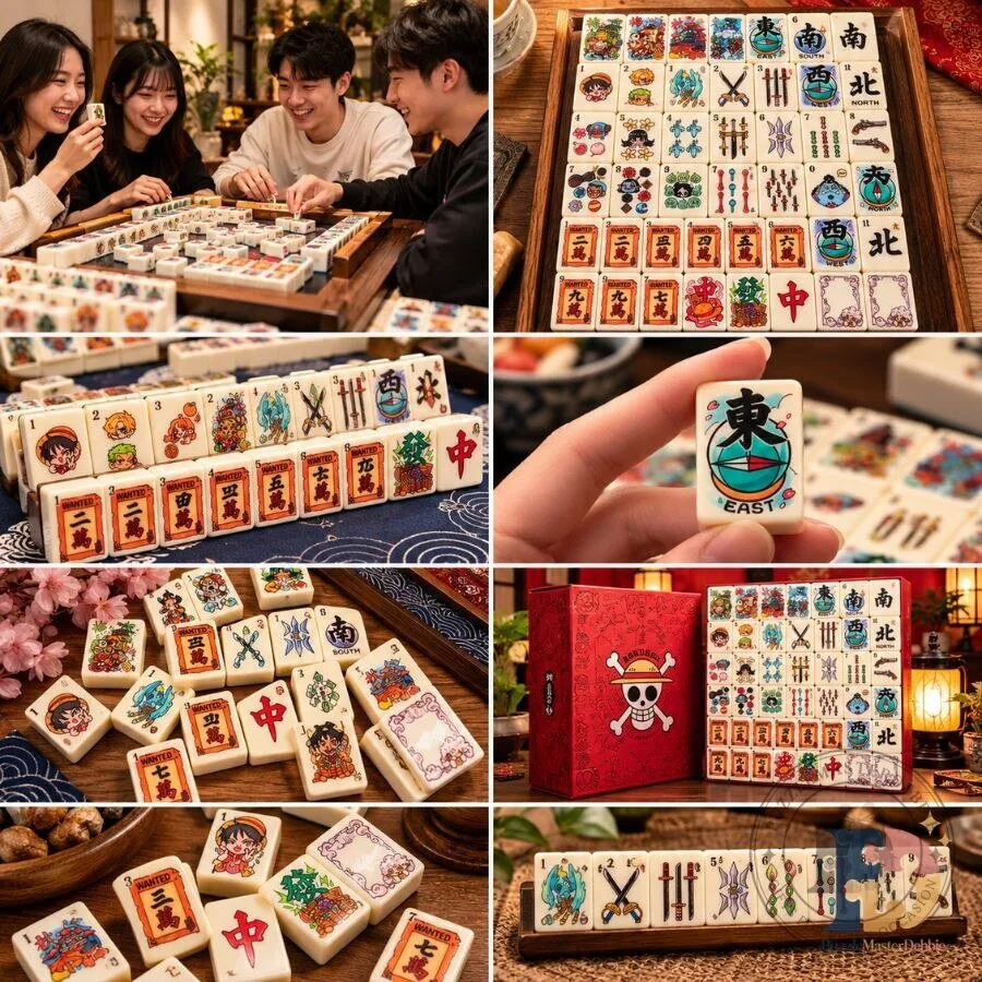 "Custom Nominno One Piece Mahjong Tiles Set for Anime Fans" 46 Nominno One Piece Anime Mahjong Tiles Set Custom Collectible Game