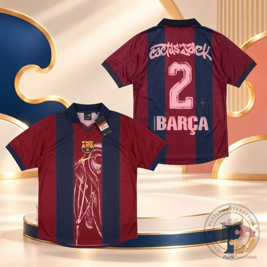 FC Barcelona x Nike x Travis Scott Cactus Jack Skeleton Retro Jersey 200001