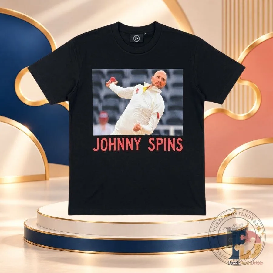 Johnny Spins Cricket T-Shirt Always Bowls Solid Line and Length Graphic Tee