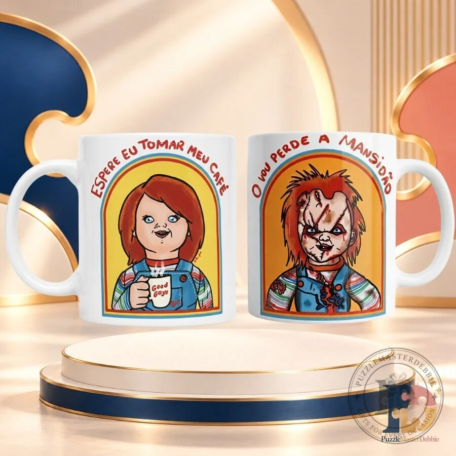 Chucky Good Guys Coffee Mug Espere Eu Tomar Meu Café Halloween Horror Cup