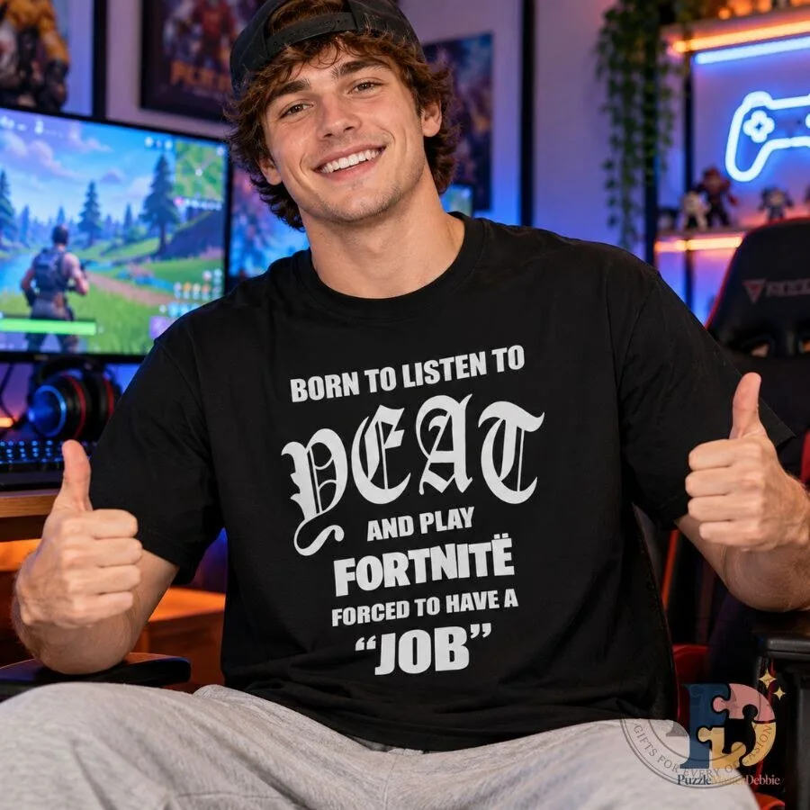 Born to Listen to Yeat and Play Fortnite Shirt Funny Gaming Graphic Tee
