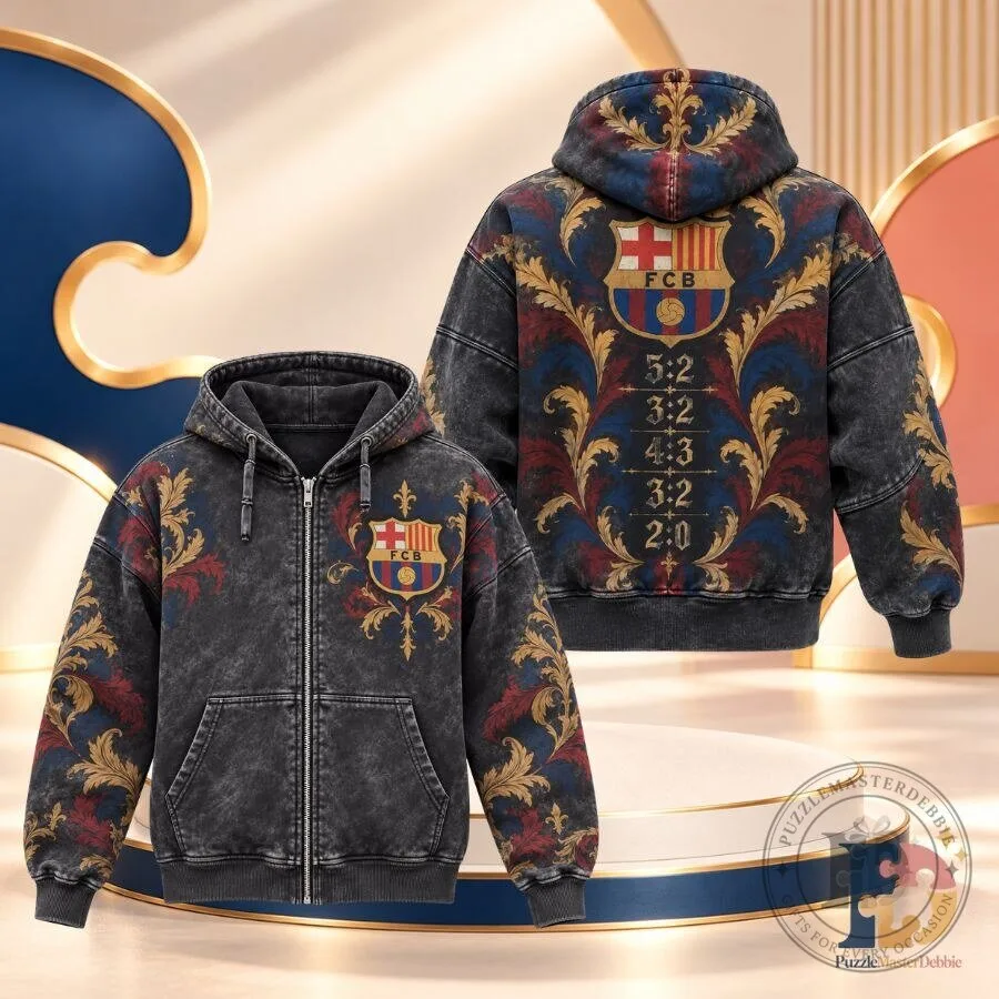 FC Barcelona Fan-Made Jacket Hoodie Barça Football Club Graphic Outerwear