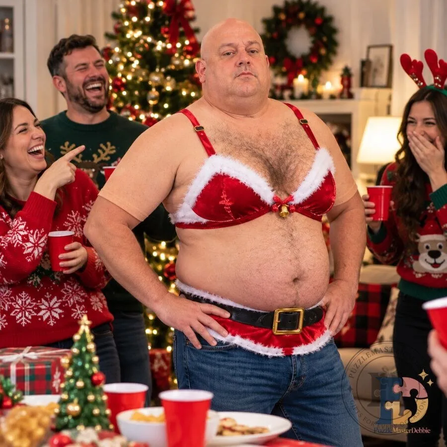 Funny Santa Bikini Christmas Shirt Red Bra & Briefs Ugly Christmas