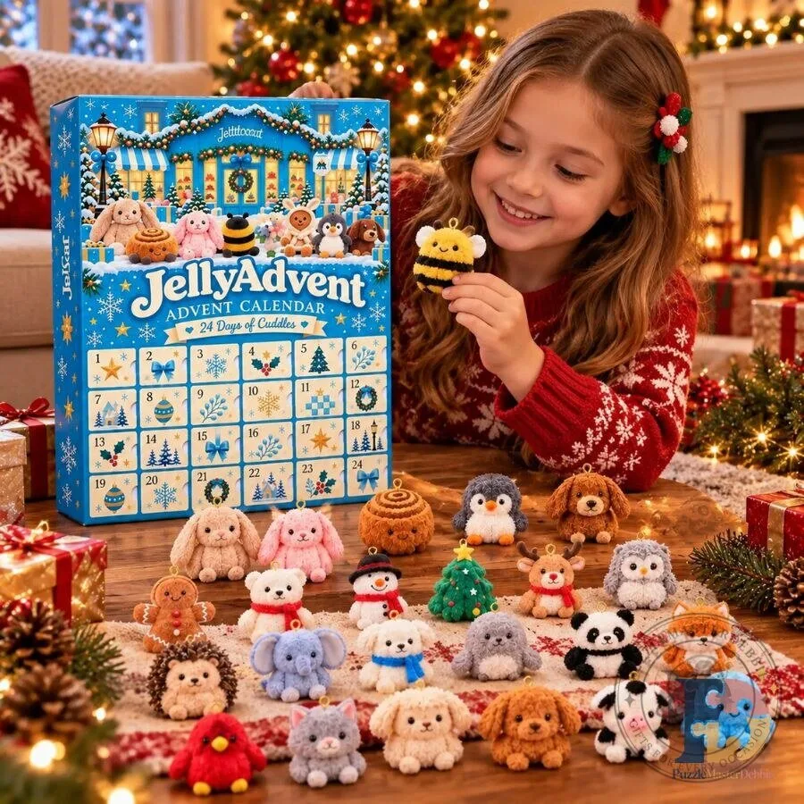 JellyAdvent 24-Day Plush Advent Calendar Christmas Countdown Gift