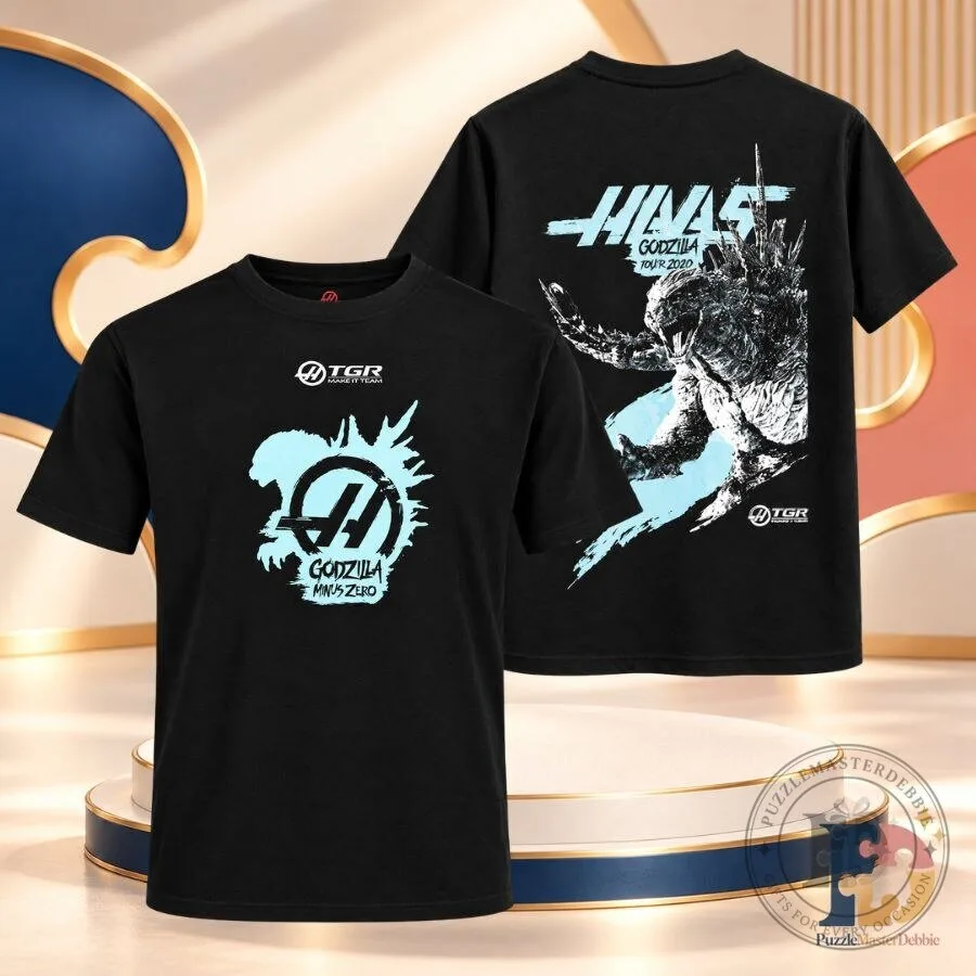 Haas F1 x Godzilla Minus Zero T-Shirt Large Back Print Formula 1 Racing