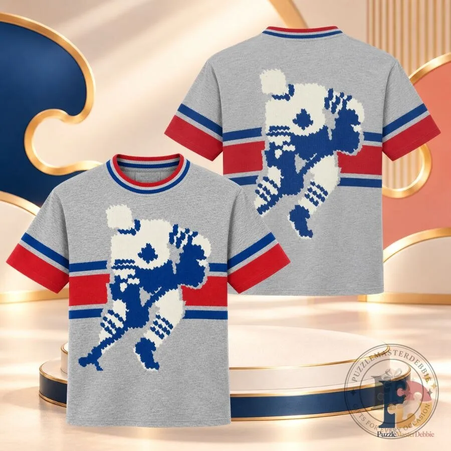 Vintage Habs vs Leafs Knitting Pattern Shirt Montreal Canadiens Toronto Maple Leafs Hockey