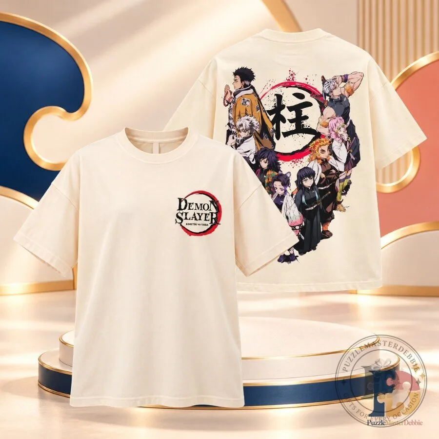 Demon Slayer Giyu Tomioka Beige Oversized T-Shirt Kimetsu no Yaiba