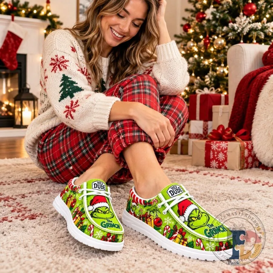 The Grinch Christmas Mischief Loafer Shoes Green Holiday